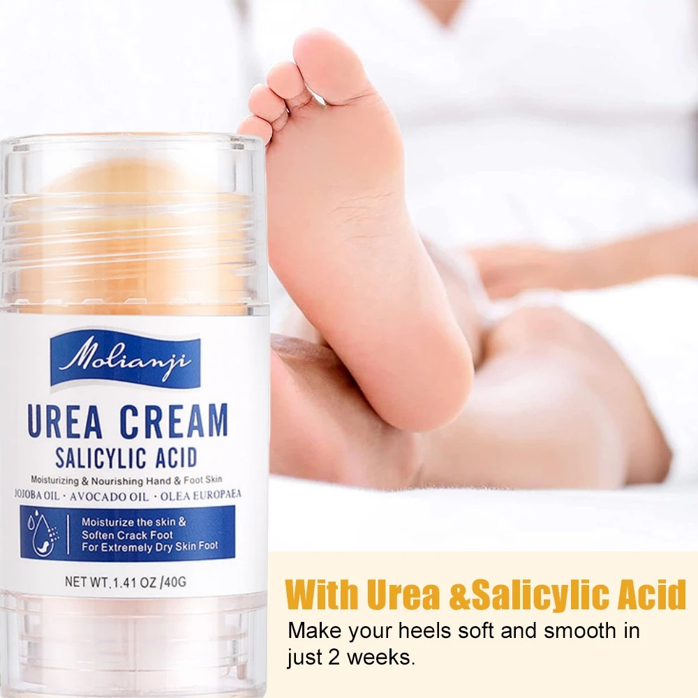 Crema para pies multiusos con urea de 40 g, rica en urea y ácido salicílico, hidrata y humecta, dejando la piel delicada y suave, adecuada para el cuidado de manos, pies, codos, etc. Un gran ayudante para el cuidado de los pies en otoño e invierno, adecuado para todo tipo de piel, especialmente piel seca y áspera. Se puede utilizar para uso personal o como regalo para abuelos y padres.