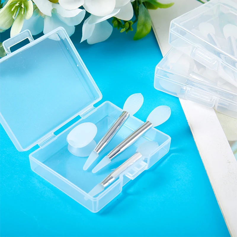 1 set balsamo per labbra in silicone morbido pennello per maschera per labbra con ventosa copertura antipolvere rossetto pennelli per trucco cosmetico scatola di immagazzinaggio pennello per rossetto