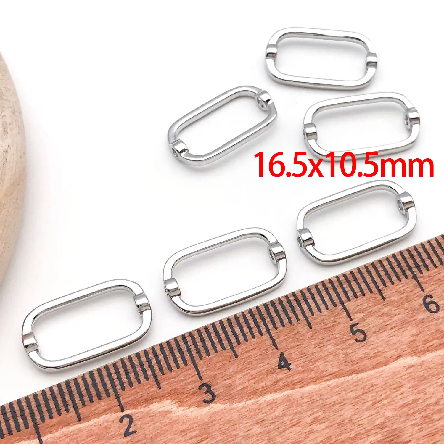 5pcs 18K Real Gold Plated Brass Rectangle Frame Beads Connector For DIY Bracelet Necklace Earring Jewelry Making Accessories