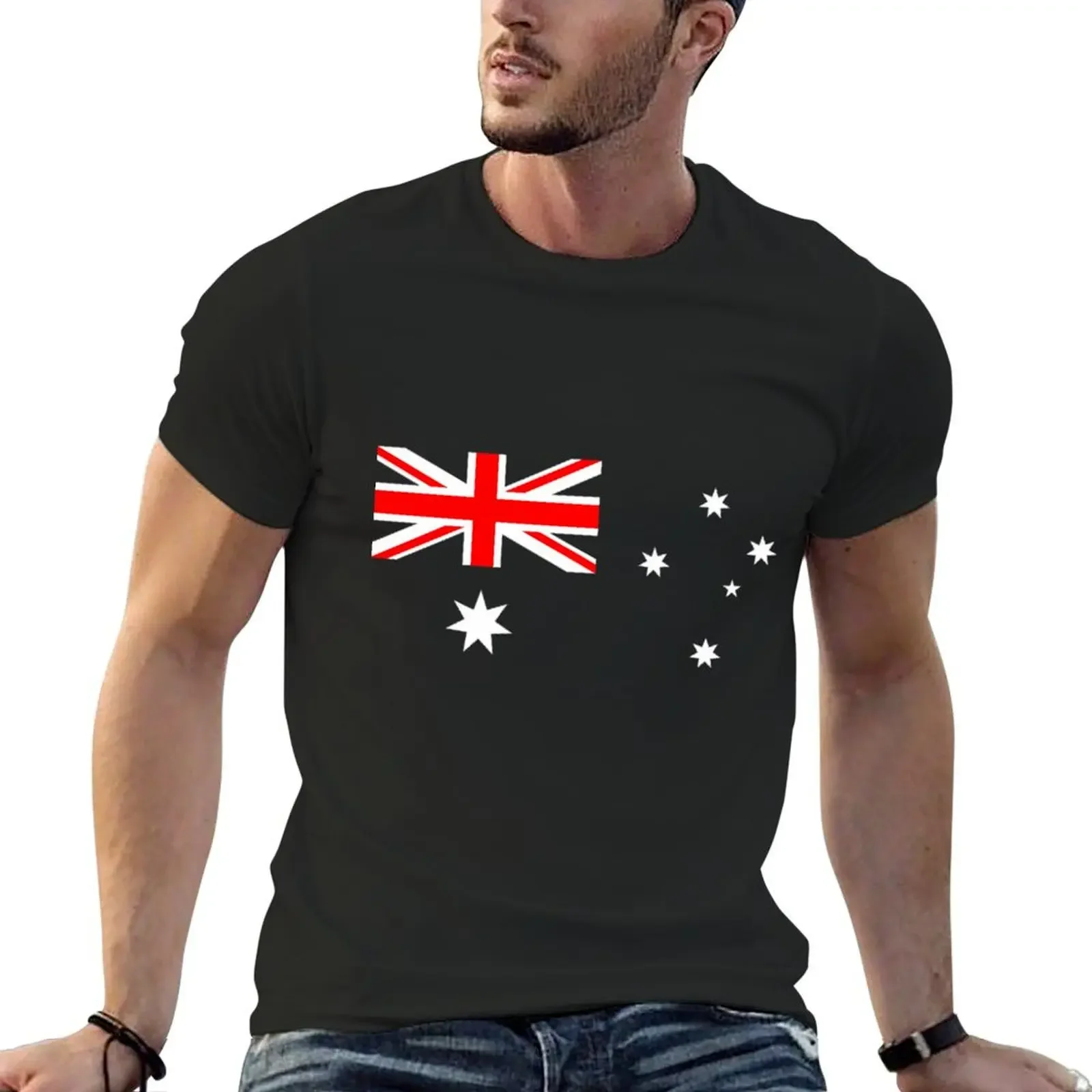 Australian Flag \t T-Shirt boys animal print graphic shirts Aesthetic clothing plus size tops mens cotton t shirts