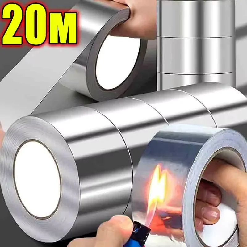 High Temperature Resistance Aluminum Foil Tape Kitchen Pipe Repair Tape Adhesive Sealing Foil Heat Insulation Leak Proof Tape