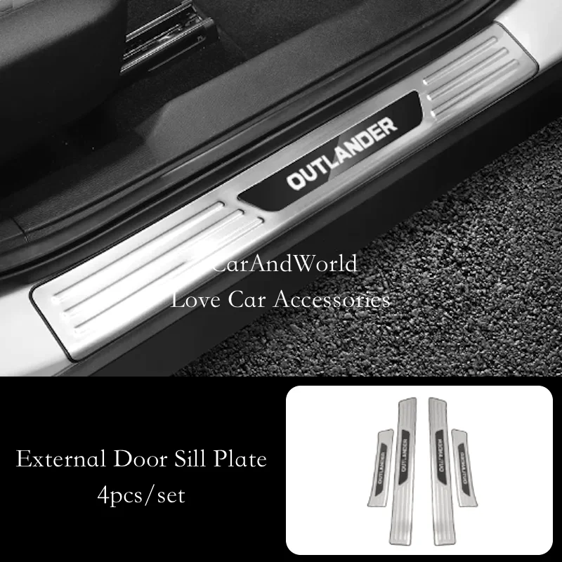 External Door Sill Scuff Plate Pedal Protector Anti-scratch Cover Trims Car Accessories For Mitsubishi Outlander 2023 2024