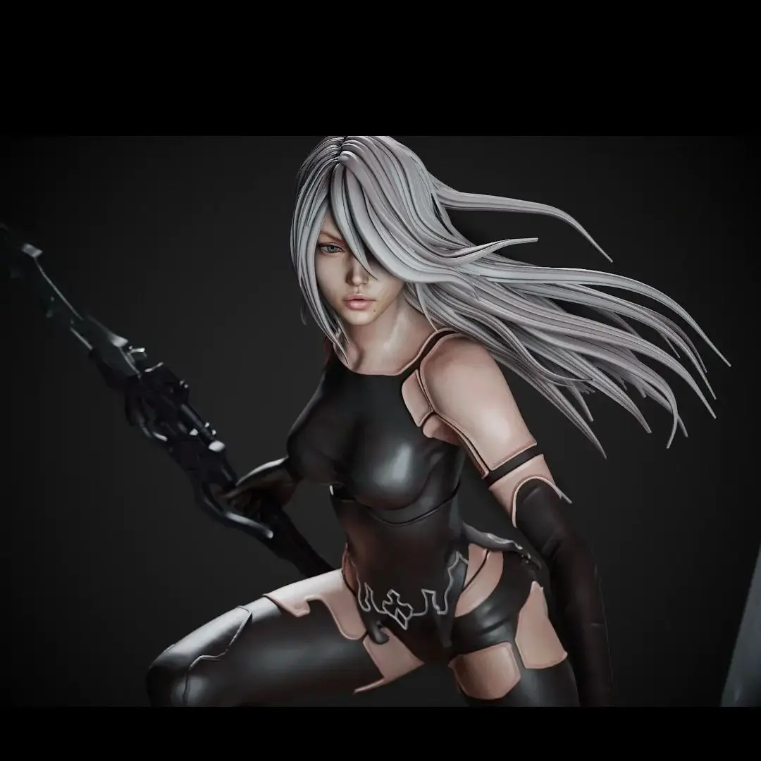 1/24 스케일 80mm 높이 수지 피규어 조립 모델 키트 검을 든 전사 소녀 조립되지 않은 도색되지 않은 3D 장난감 1327