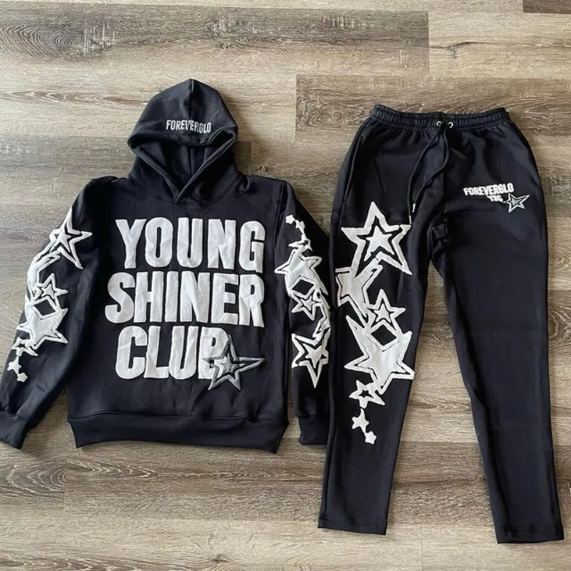 Y2K Streetwear Hoodie Sweatshirt Funny Star Letter Graphic Hoodie Harajuku Anime Hooded Pullover Hip Hop Hipster Suit Women Men