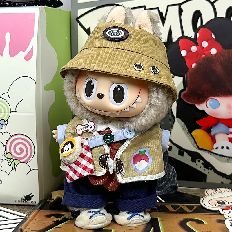 

2025 New Trendy Cool Outdoor Style Cartoon Doll Khaki Tooling Style Fashionable and Versatile Suitable for Labubu