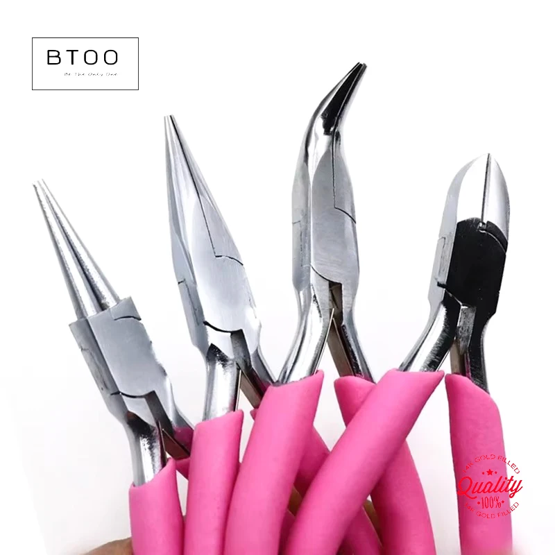 

Pink Carbon Steel Jewelry Pliers, Needle Nose Pliers, Jump Rings, Polishing, Wire Bending Jewelry Tools