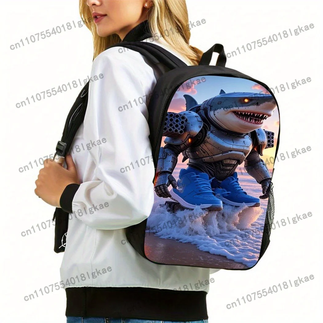 3pcs Italian Brainrot Theme Unisex Backpack, Including School Bag, Pencil Case And Lunch Box. with Cool Handle Print, Large Capa