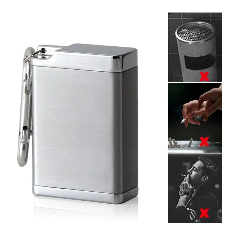 Portable Ashtray Mini Anti-odor Pocket Ashtray with Key Cigarette Ashtray with Lid Ashtray Suitable for Outdoor Travel Ashtray