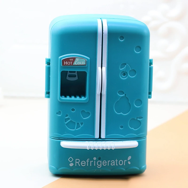 FBIL-1:18 Mini Simulation Mini Double Door Refrigerator Decoration Dollhouse Children Play House Toys