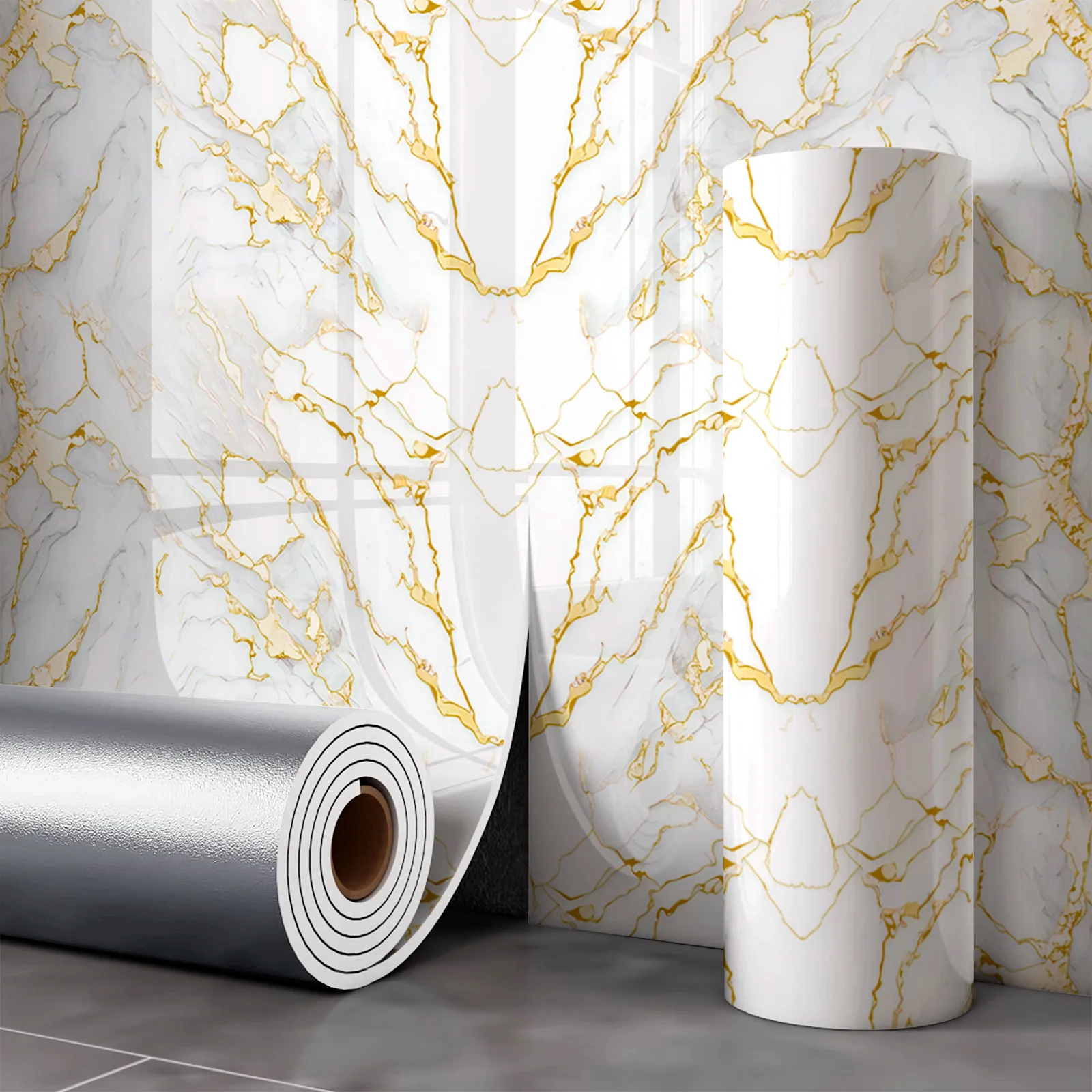 3D imitatie marmeren behang zelfklevend materiaal waterdicht dik marmeren tegelmuursticker slaapkamer keuken badkamer decor