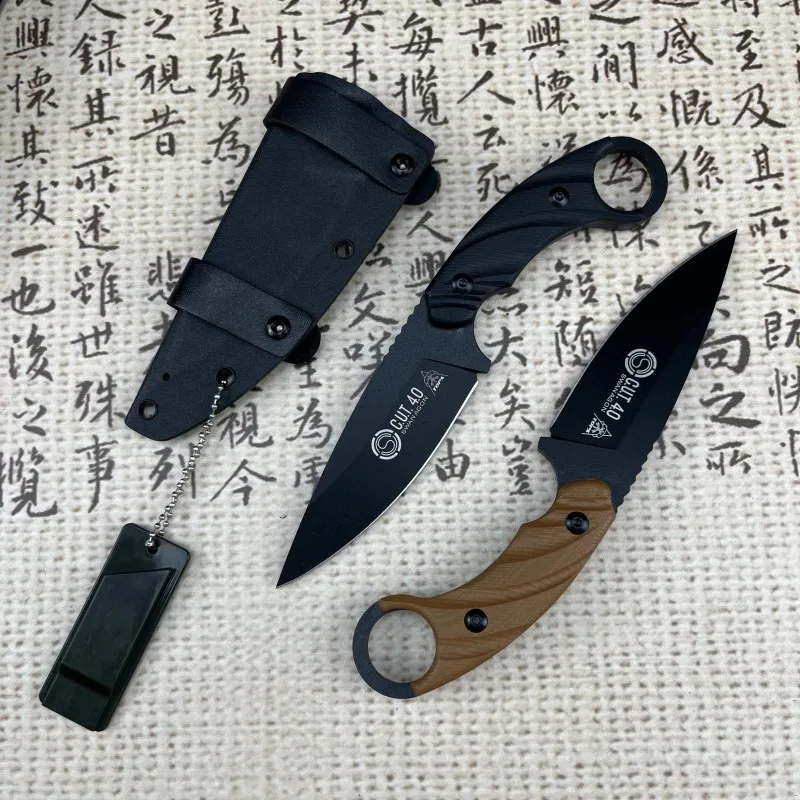 TOPS Brakimo Fixed Blade Knife D2 Blade Nylon Glass Fiber Handle Tactical Knife Outdoor Wild Camping EDC Survival Hunting Knife