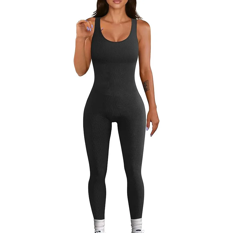 Women Fitness Backless Hip-lifting Slimming Jumpsuit Sports Body Training One Piece Pencil Long Pants Yoga Rompers
