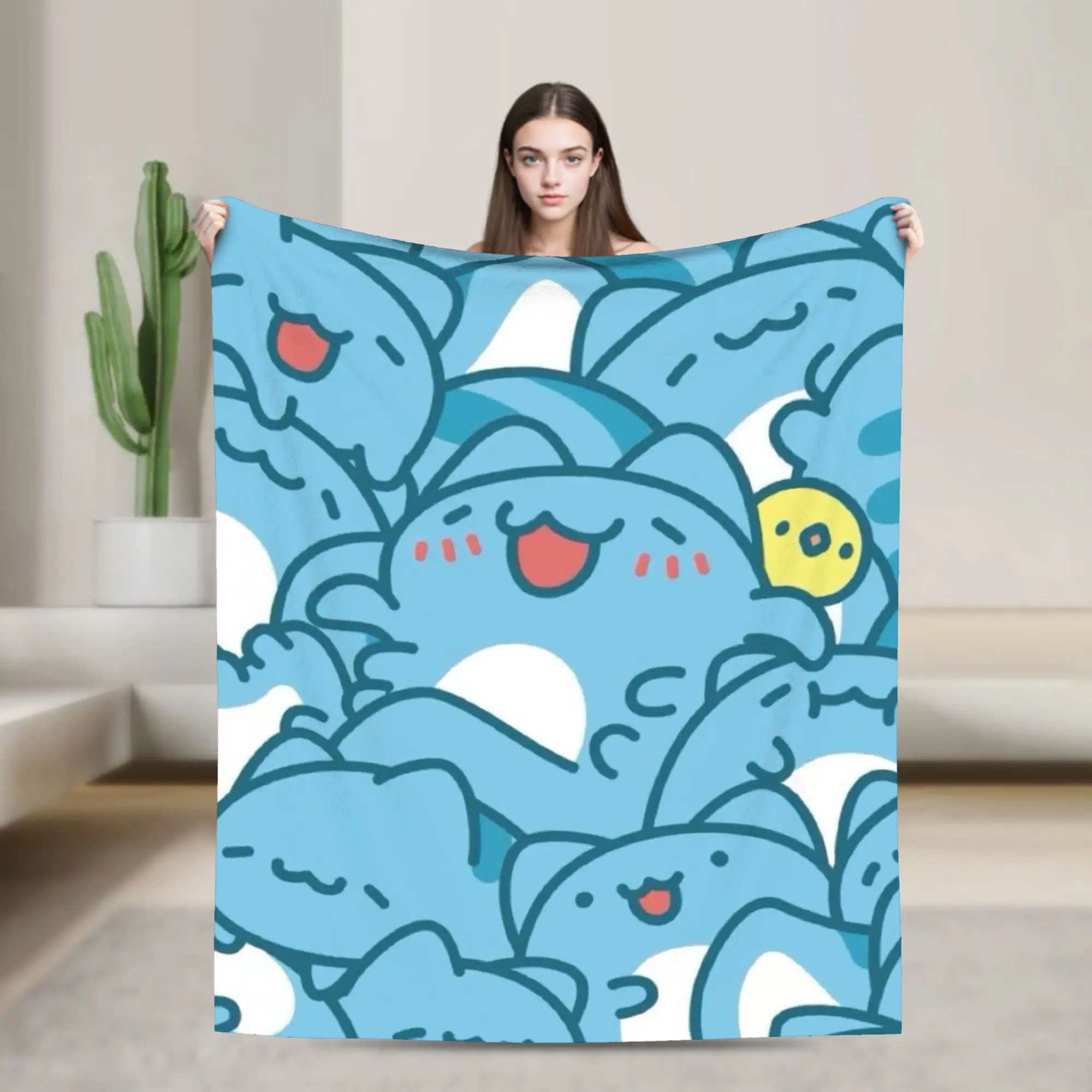 Bugcat كابوس الكرتون ستة أرجل الأزرق القط البطانيات الصوف متعددة الوظائف فائقة النعومة رمي البطانيات للمنزل أفخم رقيقة لحاف #1