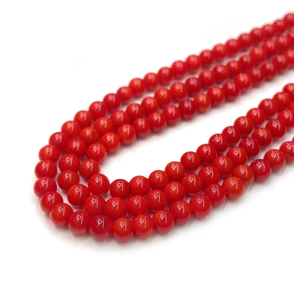 Natural Sea Bamboo Red Coral Beads 2-9mm Grade A Round Bead Jewelry Making DIY Necklace Bracelet Earring Accessories