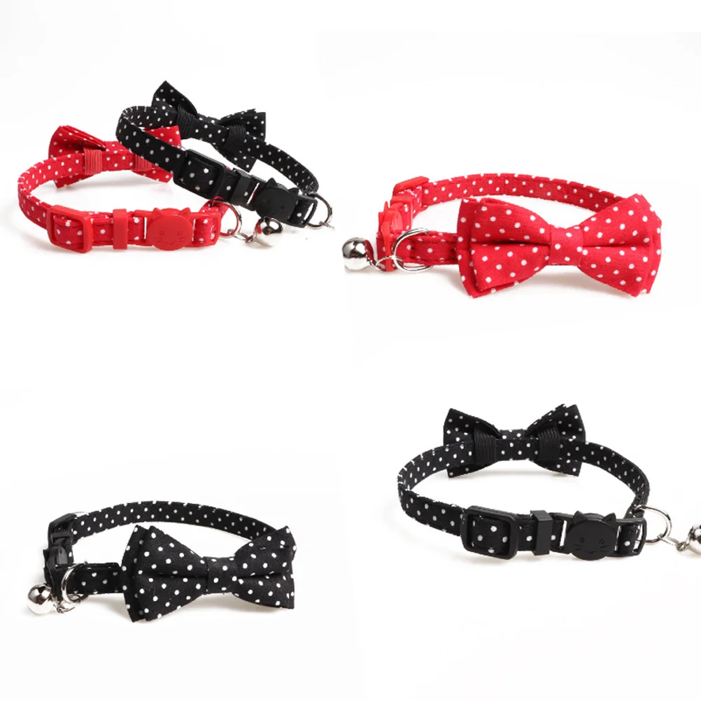

Polka Dot Bow Knot Collar For Dogs Cats Adjustable Comfortable Pet Neck Accessory Fashion Pet Supplies Dog Collar