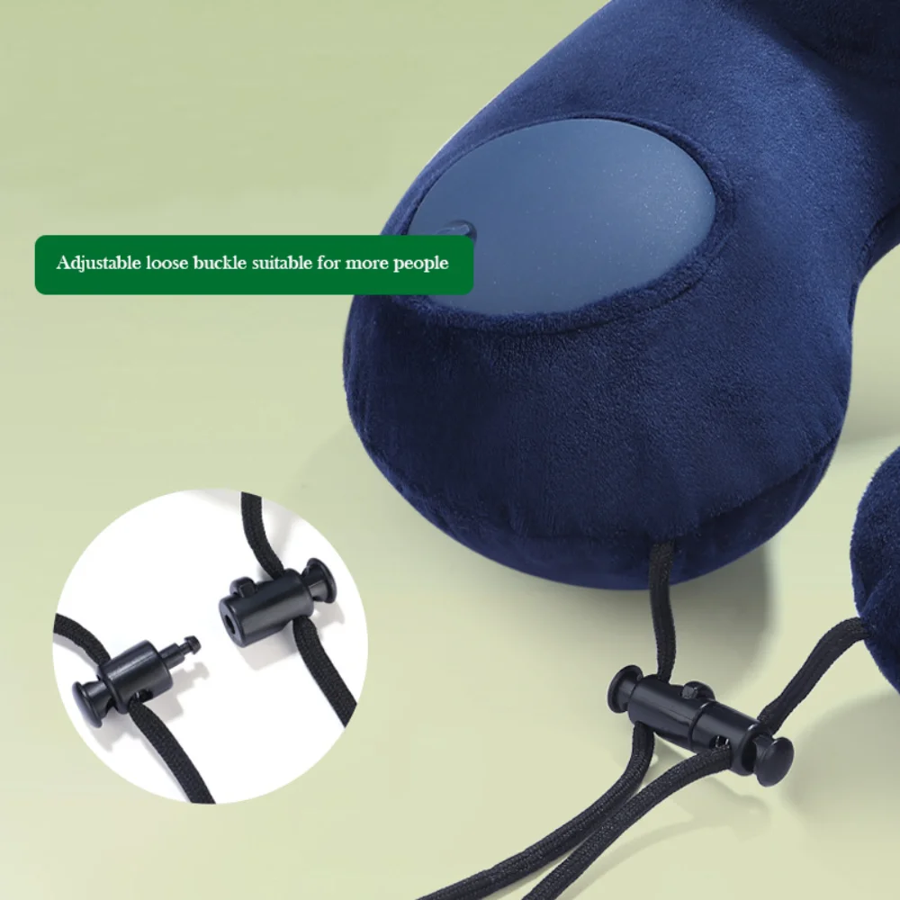 Soft Portable U-shaped Pillow Press-inflatable Ergonomic Travel Pillow Double Hump Design Cervical Pillow