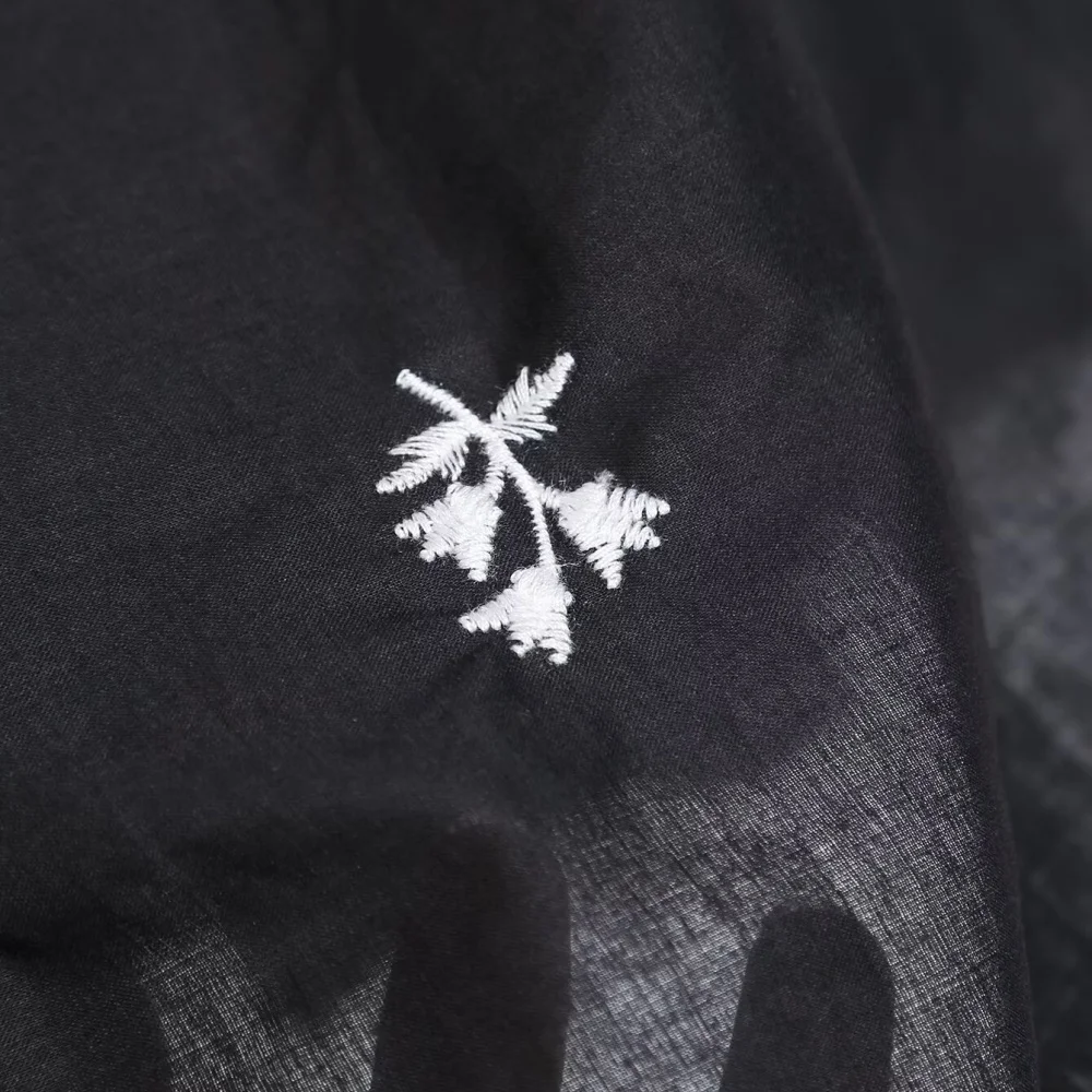 여성용 포플린 루즈핏 V넥 스트랩 민소매 지퍼 포켓 꽃 자수 봄/여름 신상 패션