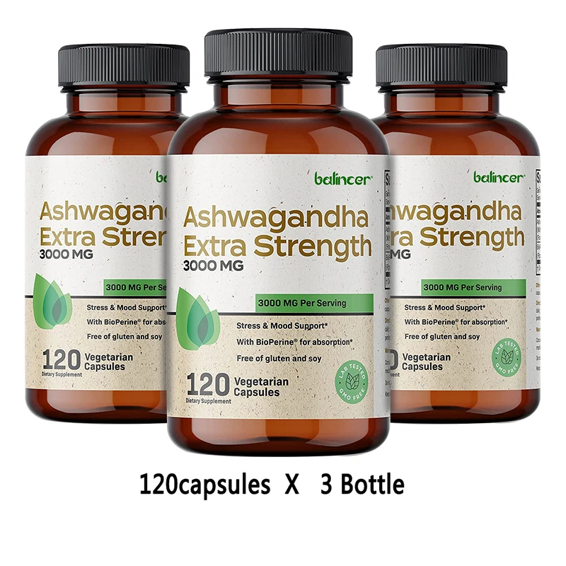 Капсулы Ashwagandha-формула для снятия стресса, поддержка настроения, фокусировка и поддержка энергии, добавка для улучшения настроения, поддержка адпочечного кортизола