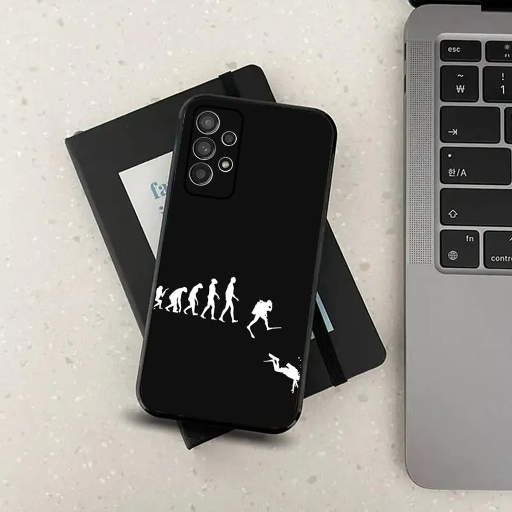 Scuba Diver  Diving Phone Case For Samsung S24,S21,S22,S23,S30,Ultra,S20,Plus,Fe,Lite,Note,10,9,5G Black Soft Cover