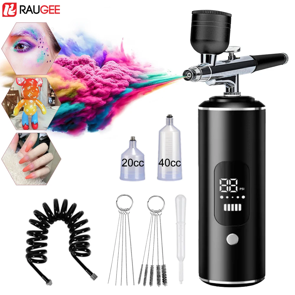 

Airbrush Nail with Compressor Mini Spray Gun Portable Air Brush Nail Art Paint Makeup Crafts Cake Painting Wireless Spray Gun