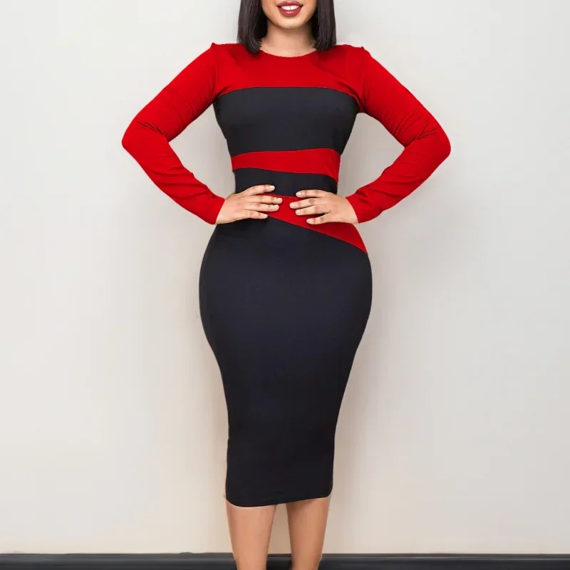 

African Women Party Dress Summer Bodycon Robe Femme Long Sleeves Elegant Event Night Club Sheath Gowns Plus Size Ladies 2023 New