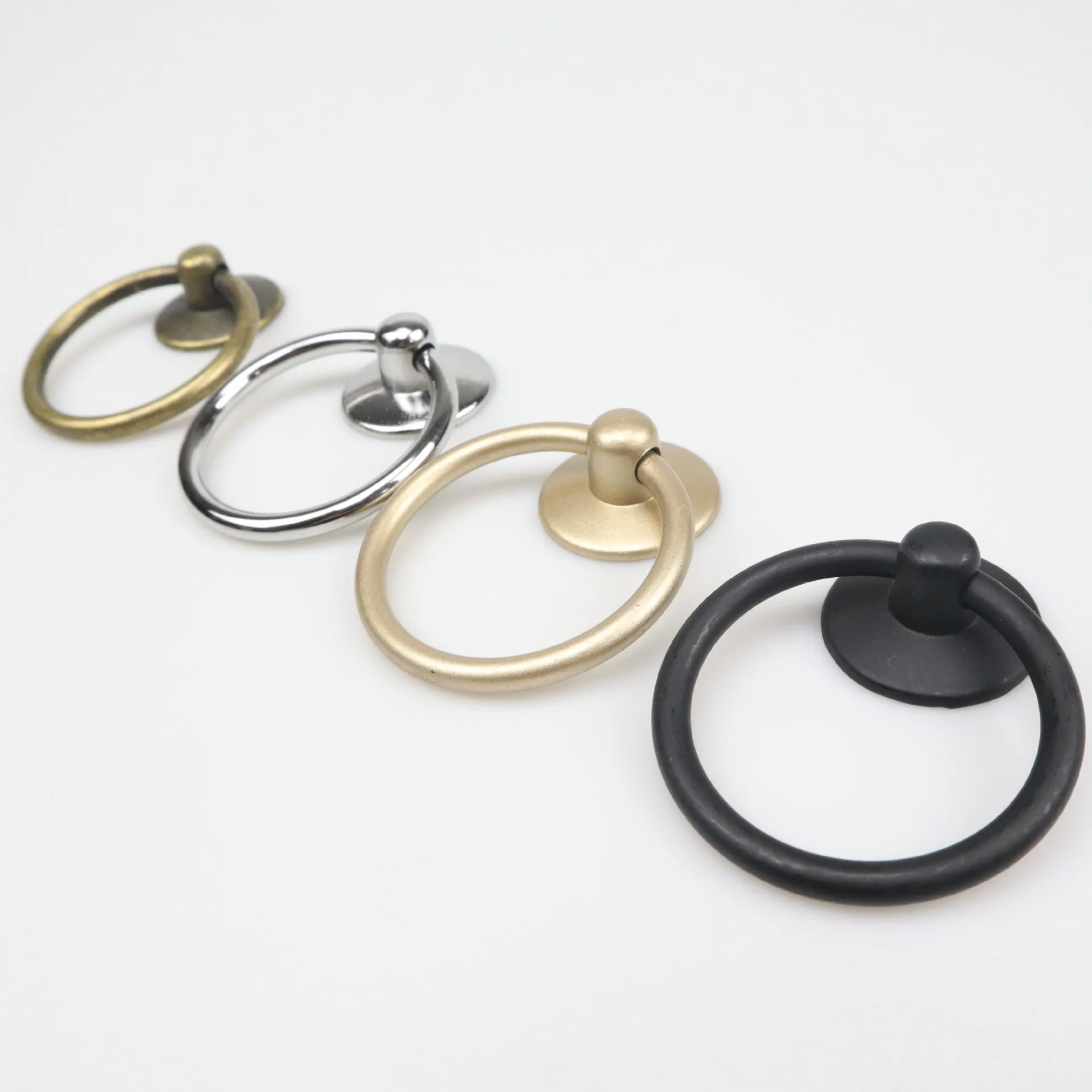 Retro Circular Furniture Handles Golden Zinc Alloy Cabinet Drawer Handles Wardrobe Door Pulls Home Decoration Hardware