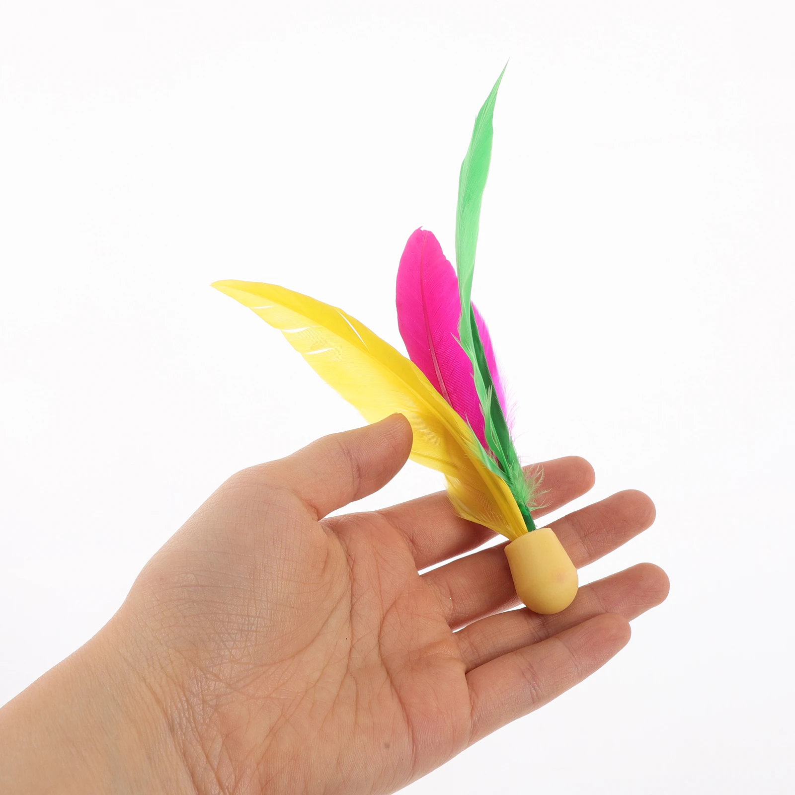 

6pcs High Elastic Rubber Head Long Shuttlecock Outdoor Kids Adults Backyard Park Rebound Play Replacement Birdies Triple