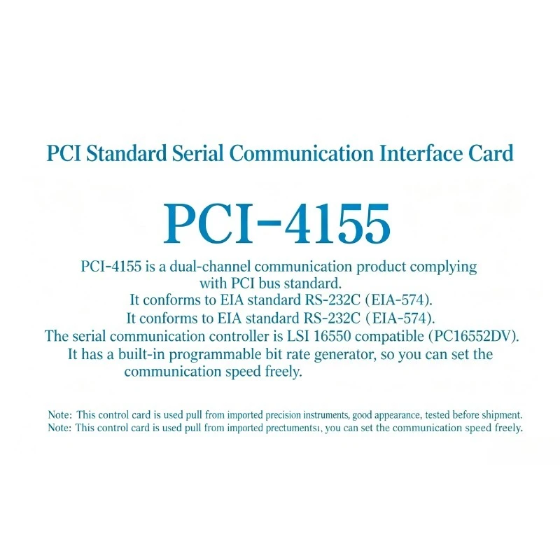 Dual Channel 9Pin COM PCI-4155 PCI to RS232C Industrial Serial Card For Desktop Computer