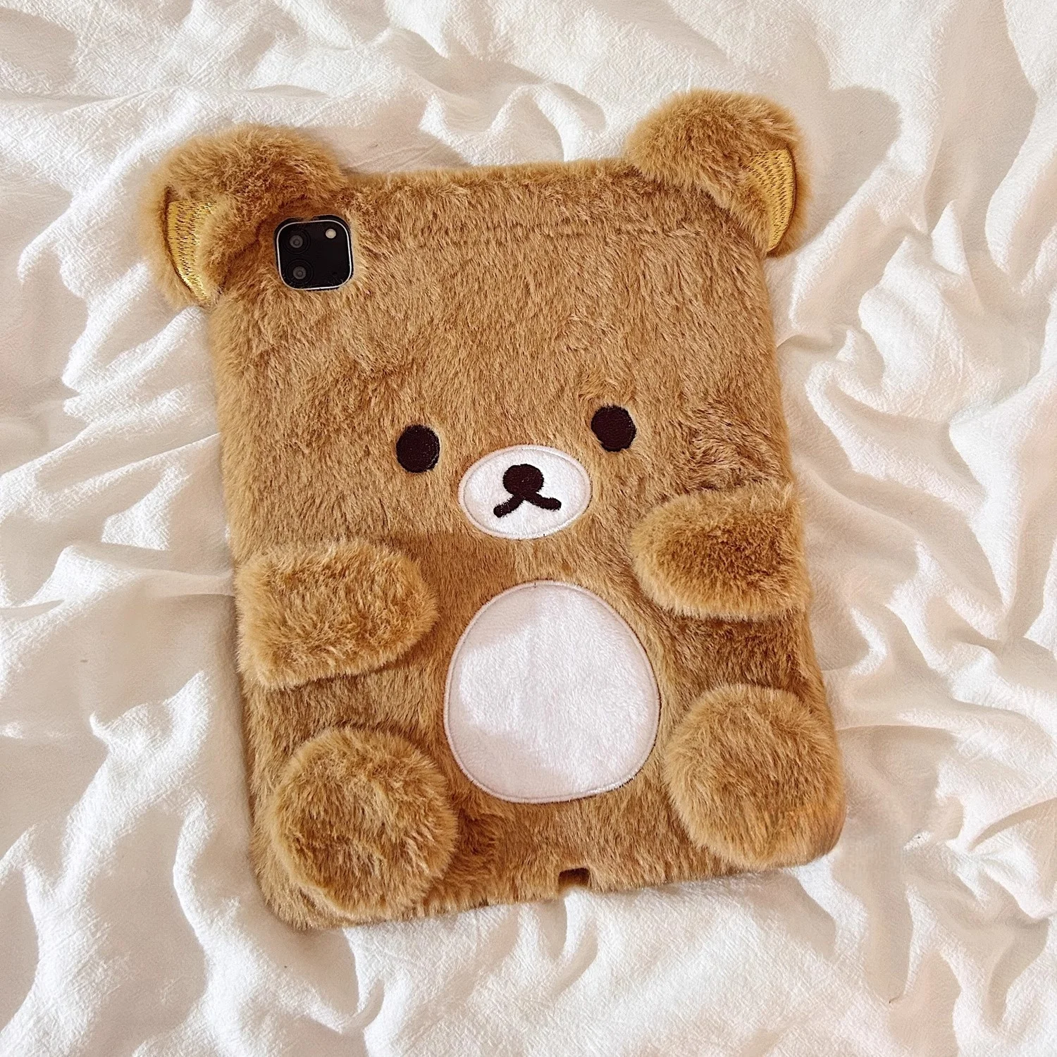 Fluffy Fuzzy Plush Fur Case Tablet For Apple ipad 10.9 Air6 Pro11 2024 Cute Bear 10.2 10.5 12.9 inch Air 4 5 Mini 6 7th 8th 9th