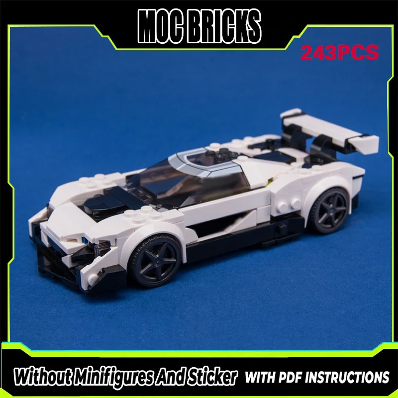 

Speed Racing Car Model MOC Building Bricks White Sports Car Modular Technology Gifts Holiday Assemble Children Toys Suit