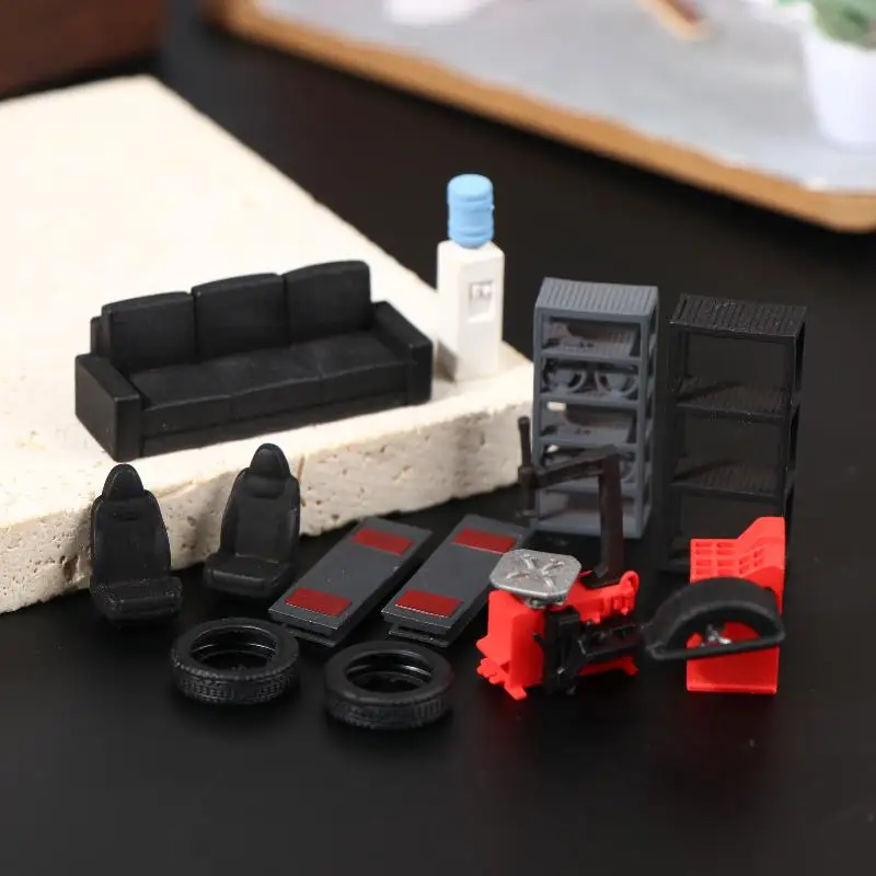 

12 шт./компл. 1/64 масштабные инструменты для ремонта автомобиля модель микро гаражная сцена дисплей реквизит аксессуар