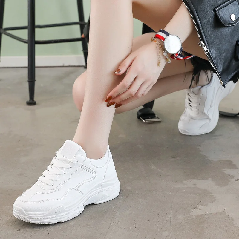 أحذية نسائية جديدة لعام 2025، أحذية رياضية كاجوال عصرية ومتعددة الاستخدامات بنعل سميك مع أحذية جري قابلة للتنفس بأربطة #2