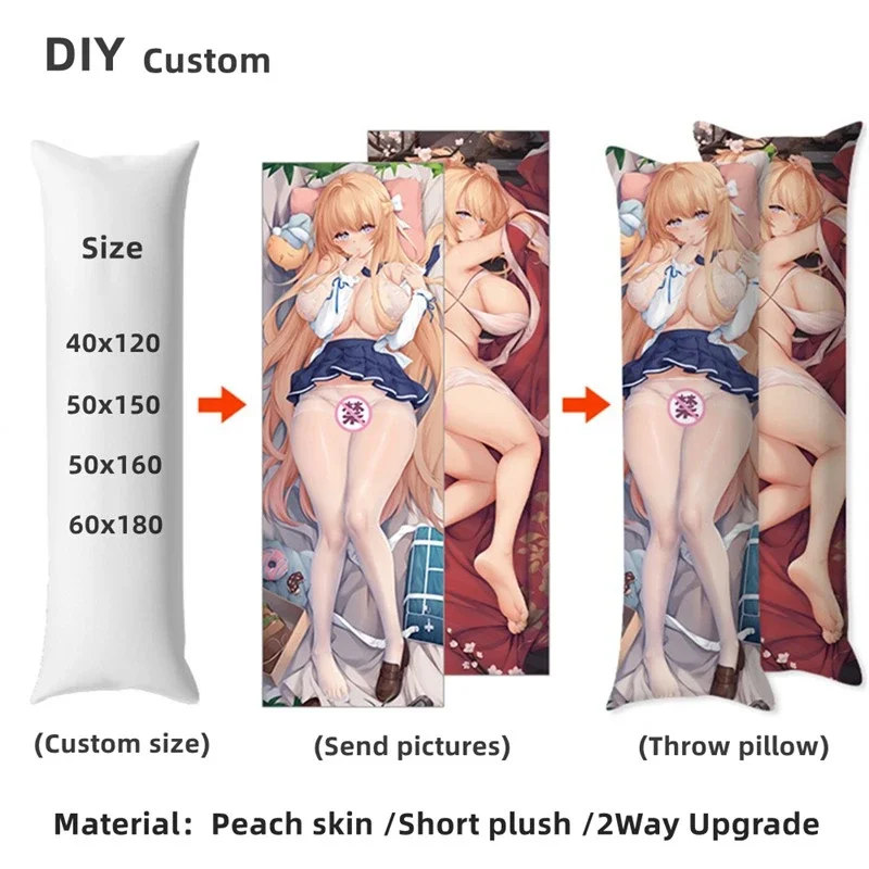 Dakimakura Anime Pillow Case Yuzusha Inata Arikoto Throw Long Pillow Cover Bedding Hugging Body Double-sided Pillowcase