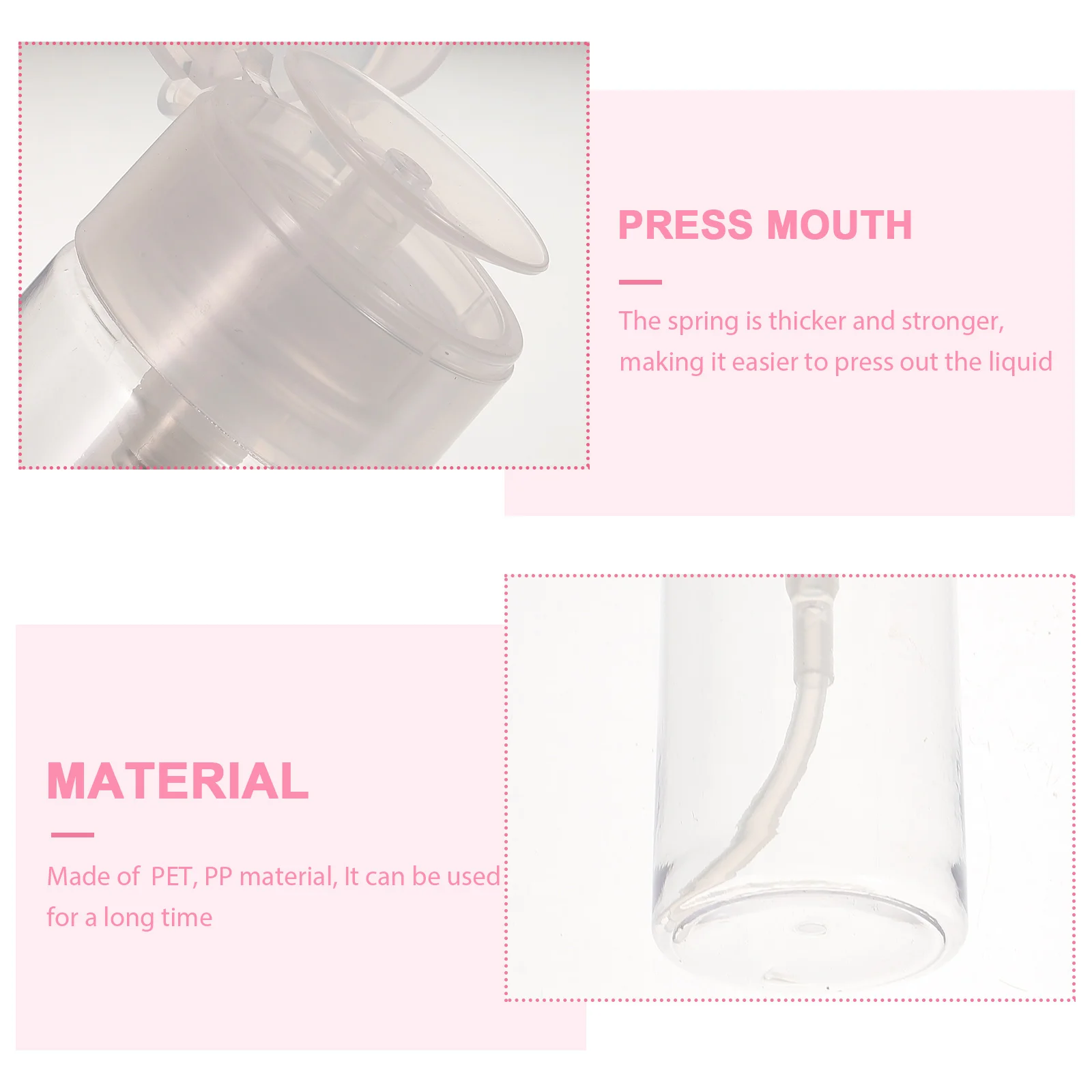 100Ml 매니큐어 리무버 병 프레스 디스펜서 여행용 액체 펌프 병 내구성 플라스틱 무취 스프링 디자인 메이크업용