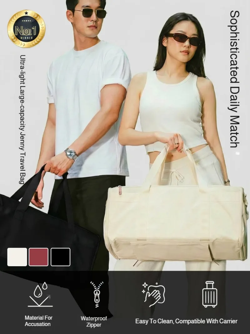 

New multi-functional travel bag with trolley, simple, large capacity, double-back gym bag, trendy and lightweight sports bag for