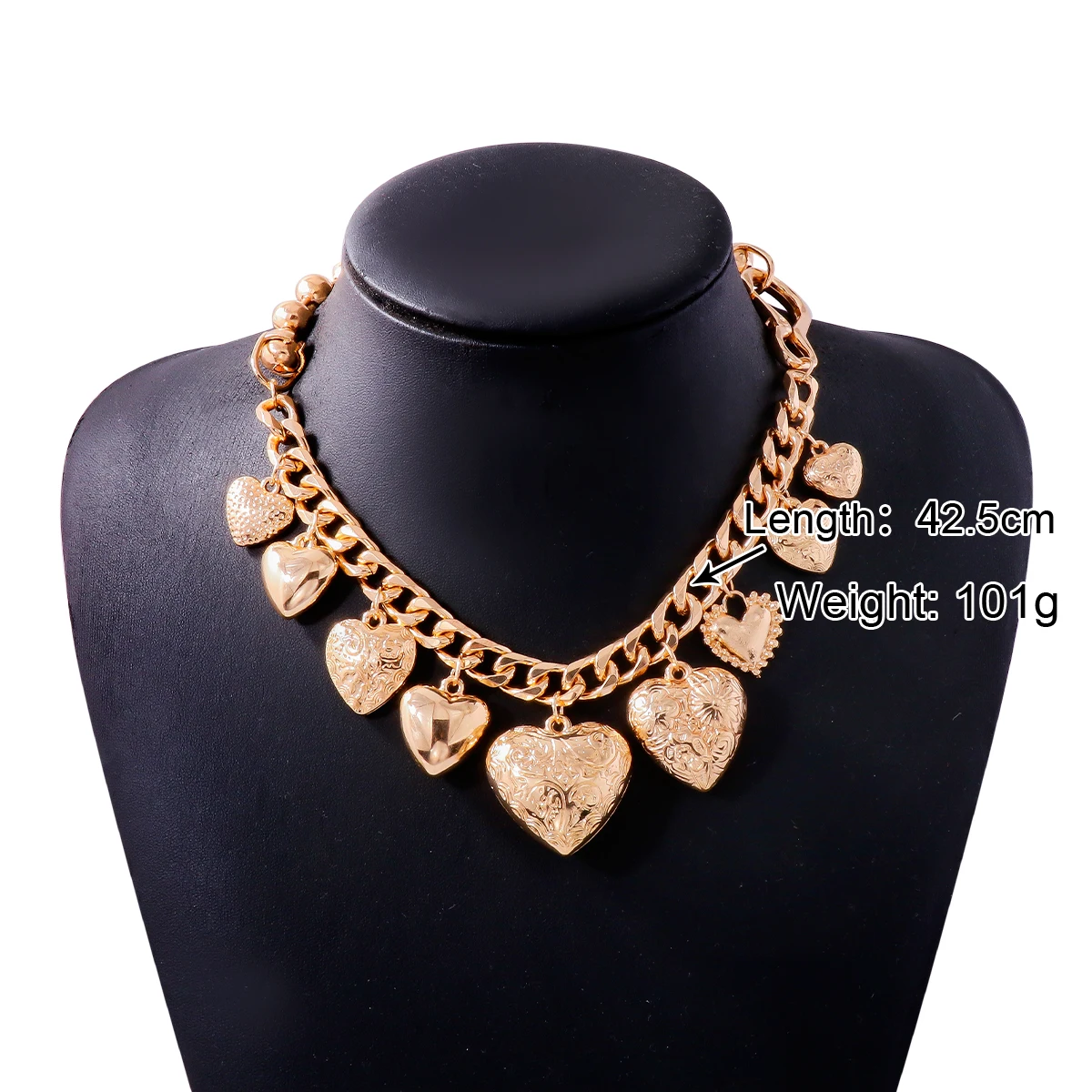 ZAA Vintage Golden Metal Chains Heart Pendant Necklaces for Women Kpop Fashion Collar Necklace Jewelry Accessories