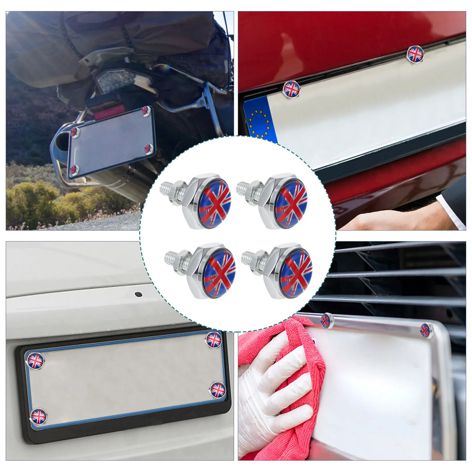 

4pcs Plate Bolts Aluminum Alloy Replacement Fastenings For Car Motorcycle Frame Screw Kit License Plate Frame Fastenings Auto