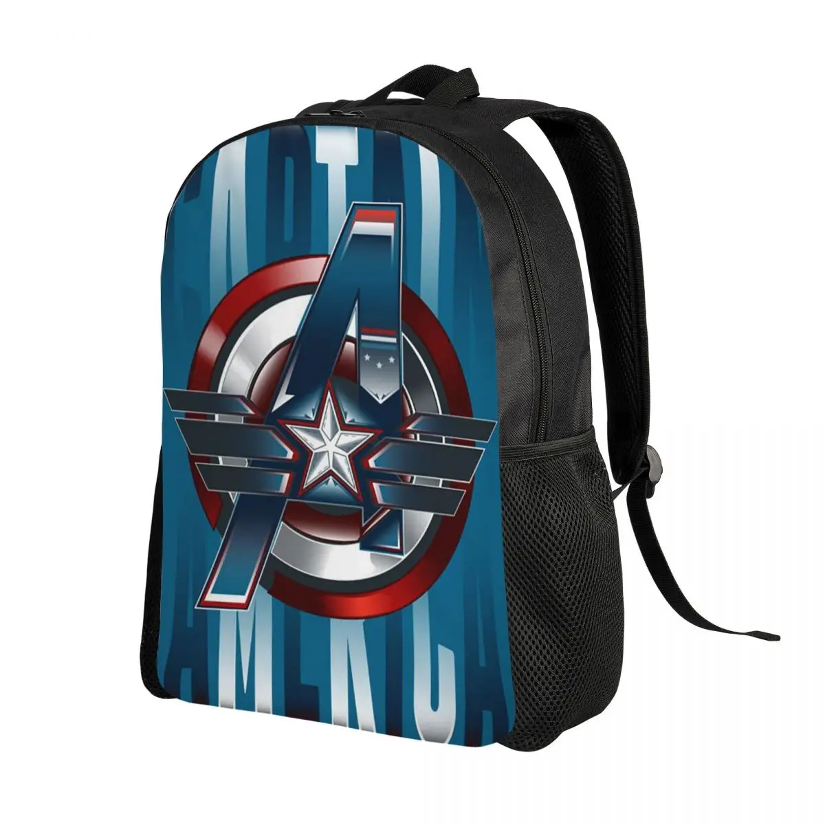 Custom  Captain America Disney  Marvel Comic Backpack for Girls Boys Avengers College School Travel Bags Women Men Bookbag