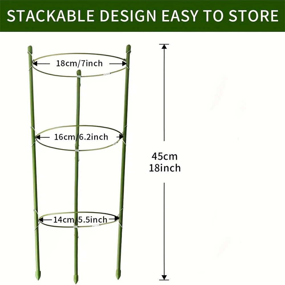 2 paczki klatki pomidorowej dla wsparcia roślina ogrodowa, 18 cali małych klatek pomidorowych krata pomidorowa z regulowanymi pierścieniami