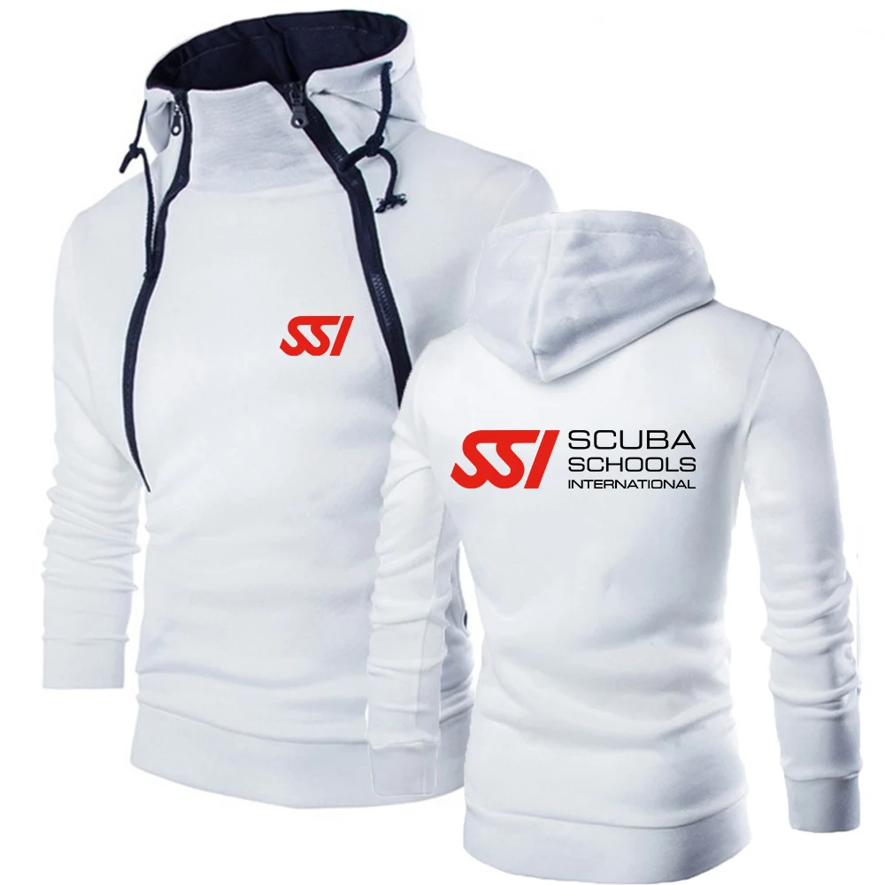 Scuba Diving Dive SSI Printed Hoodie Mens Comfortable 2023 Spring Autumn Pure Cotton Solid Color Double Zip Popular Casual Tops