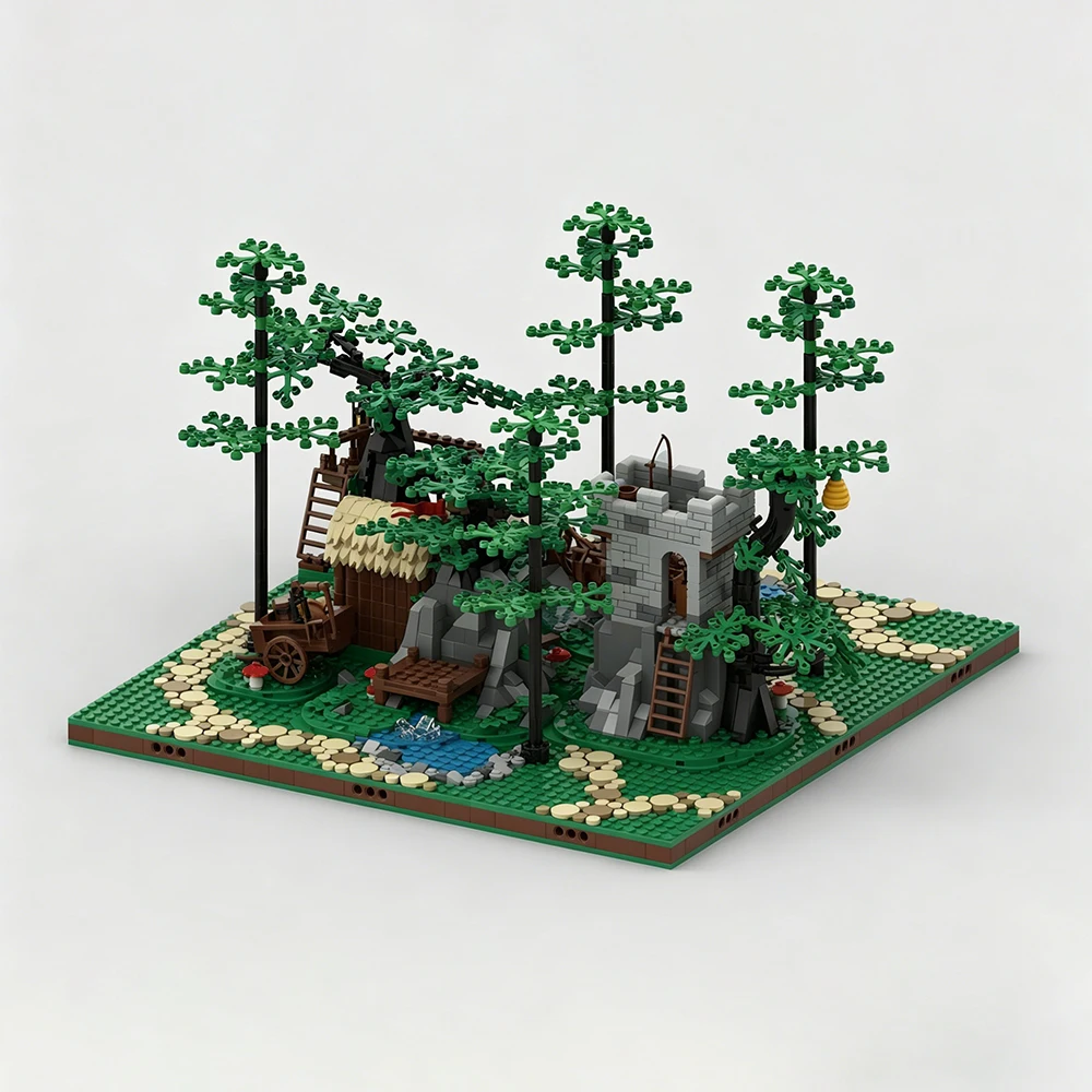 1849PCS Medieval Castle Model Moc Building Blocks Modular Forestmen Diorama # 1 Technology Brick Assembly Construction Toy Gits