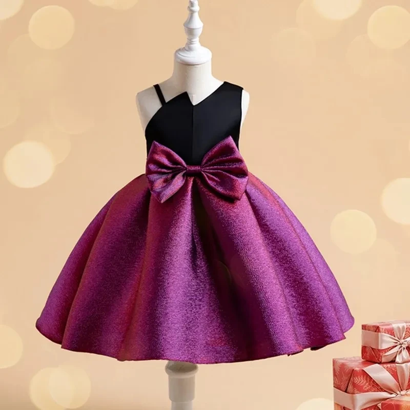 Robe de princesse en dentelle avec nœud papillon pour bébé fille, robes pour enfants, rouge, fête d'anniversaire, mariage, Rh, enfants, bébé, 1er anniversaire