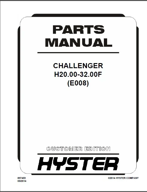 

HYSTER Spare Parts PDF 2017 For USA And EURO Version FULL MODELS