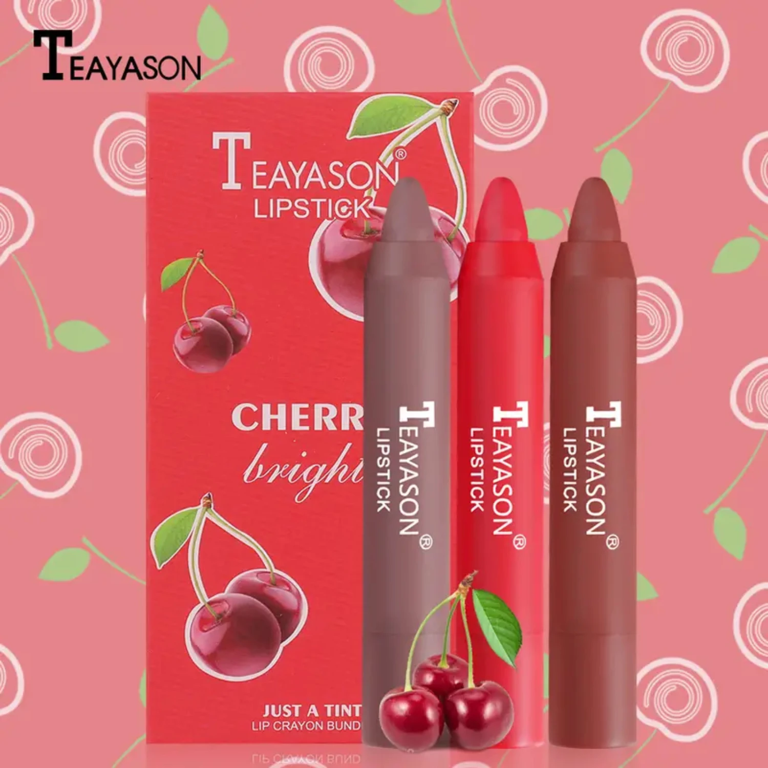 Velvety 3-Piece Set of Matte Lipstick Pens in Bean Paste and Milk Tea Colors Women perfume Makeup full set box kreon K beauty