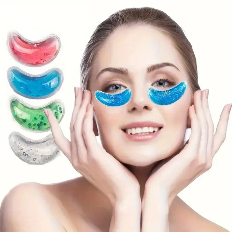 2pcs Hot & Cold Gel Eye Mask, Lip & Face Care, Reusable Ice Packs, Skincare Tools, Ideal Gift for Women.Cold compress tool