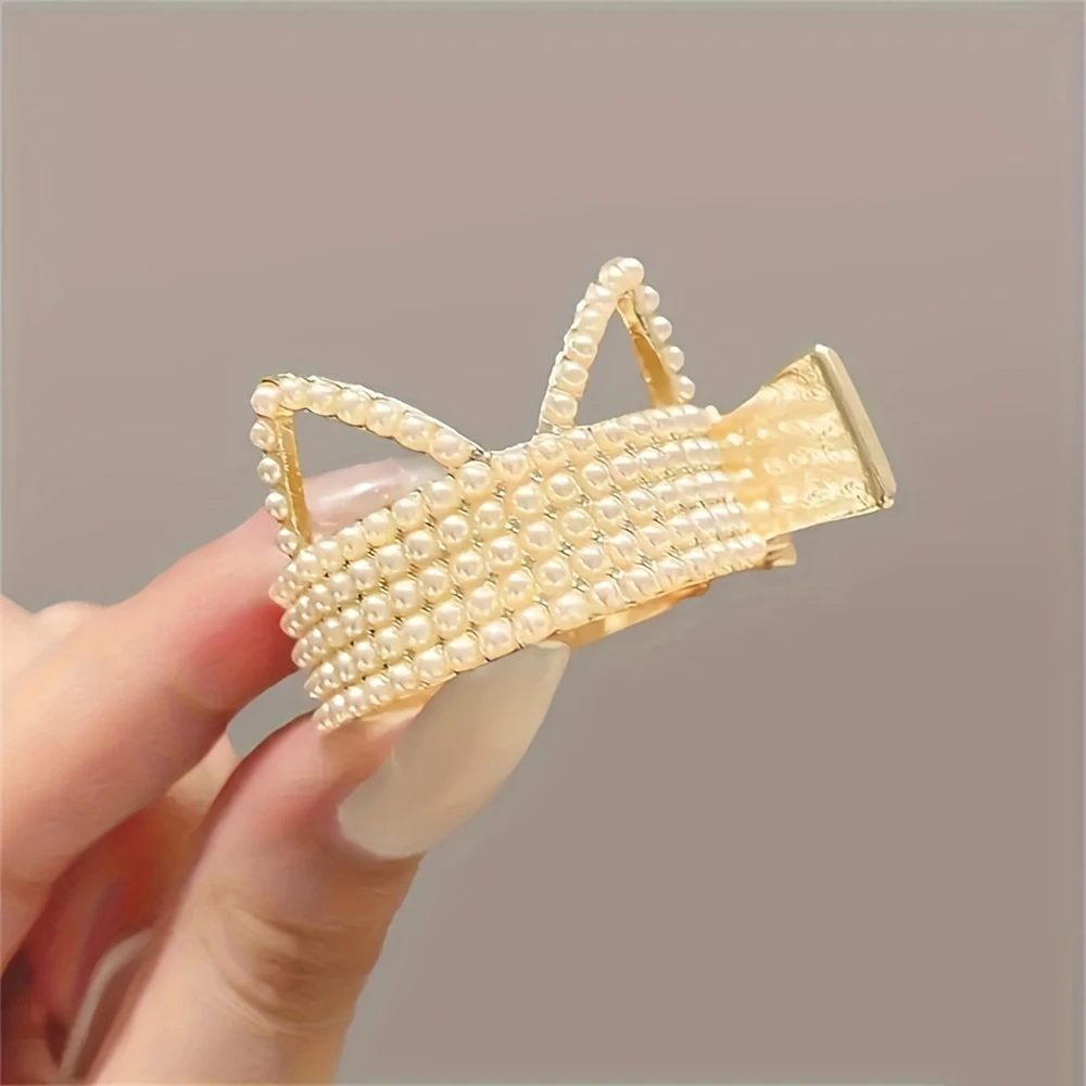 

1 шт., металлические хвостики для девочек, когти для волос для женщин, жемчужные заколки для волос, заколки с пряжкой, аксессуары для волос, шпилька, головной убор