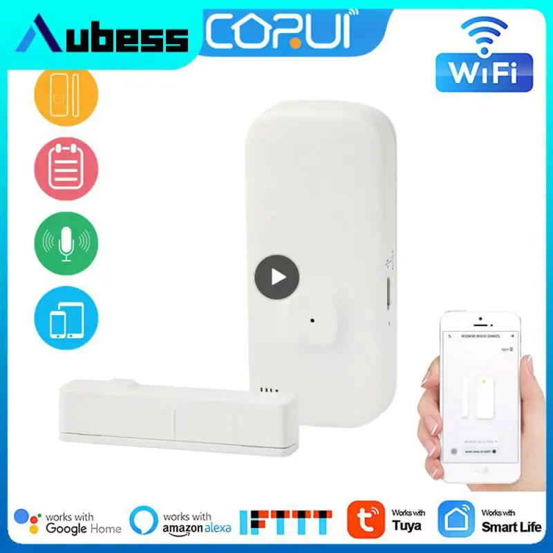 tuya detectores fechados de porta inteligente aberta sensor magnetico recarregavel controle remoto por aplicativo wifi alarme sem fio 01