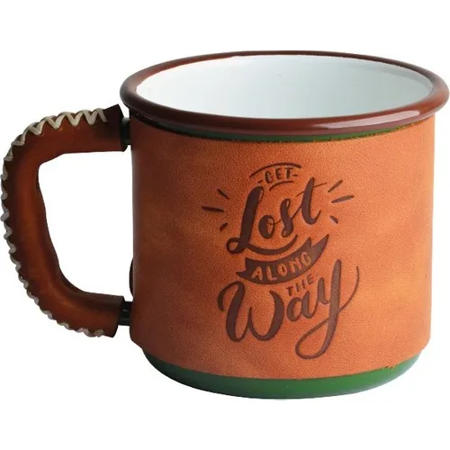 Nurgaz Campout Leather Coated Enamel Mug Khaki