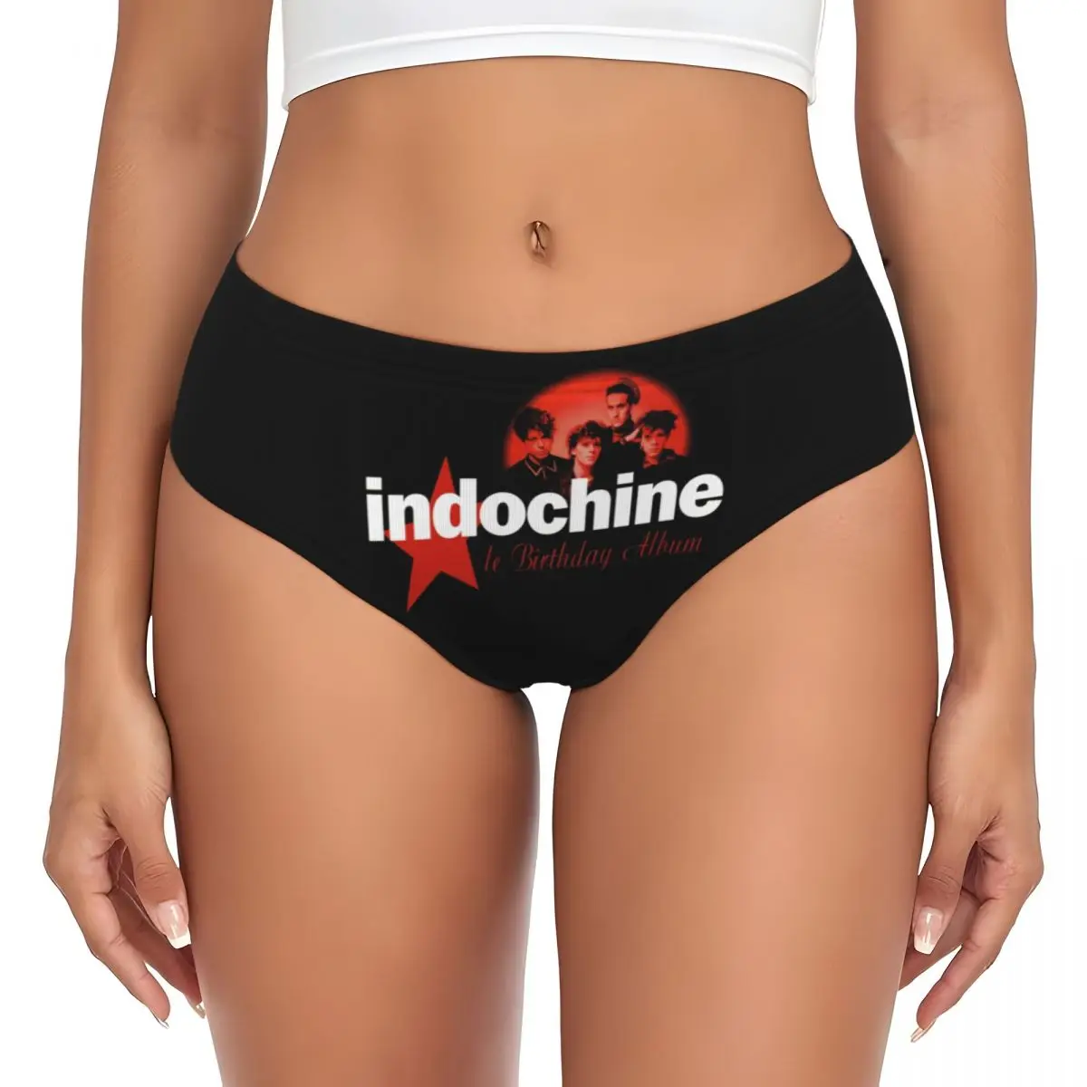 Custom Womens Indochine Brief Panties Female Soft Pop Rock Underwear Underpants