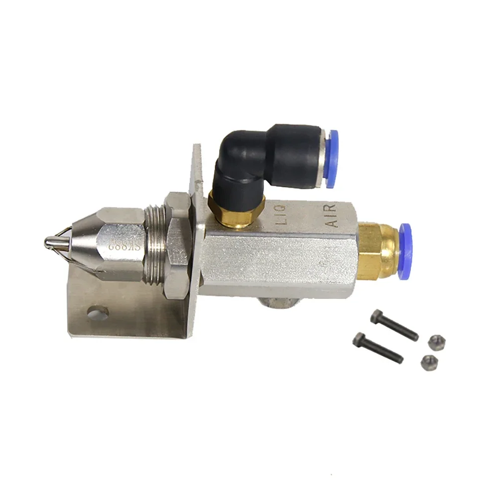 Ultrasonic Air Atomizer Nozzle Dry Fog Super Fine Mist Air Atomizing Nozzle Stainless Steel Dust Removal Nozzle With L Bracket